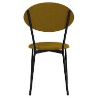 Kit 03 Cadeiras Estofada Para Sala De Jantar Azuri Preto C01 Linho Mostarda - Lyam Decor - 7