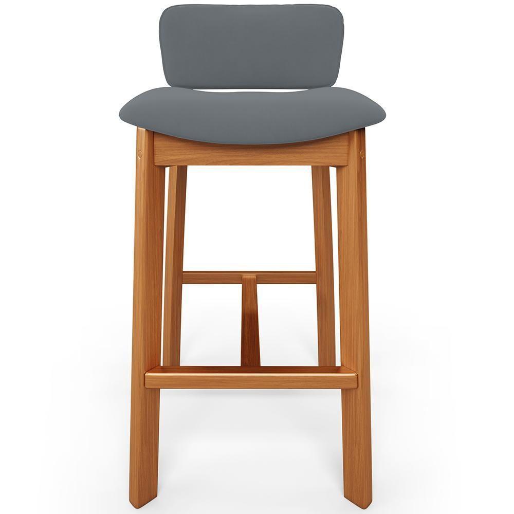 Kit 05 Banquetas Alta Para Cozinha Sala De Jantar Bar Dara L02 Suede Cinza - Lyam Decor - 2