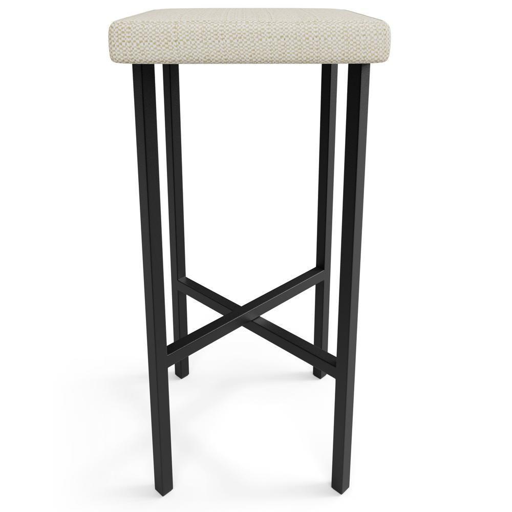 Kit 05 Banquetas Alta Bar Cozinha Sala De Jantar Preto Stella L02 Linho Champagne - Lyam Decor - 6