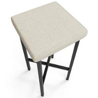 Kit 05 Banquetas Alta Bar Cozinha Sala De Jantar Preto Stella L02 Linho Champagne - Lyam Decor - 7