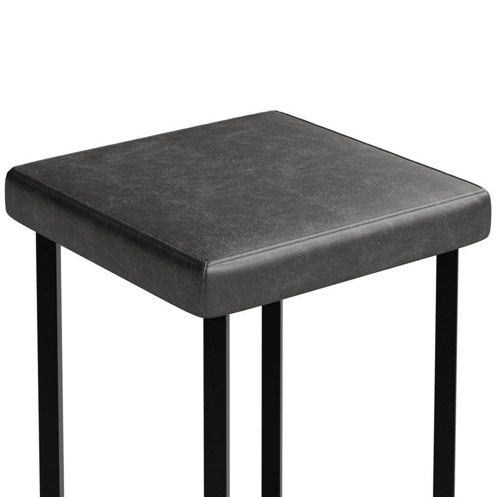 Kit 05 Banquetas Alta Bar Cozinha Sala De Jantar Preto Stella L02 Couríssimo Preto - Lyam Decor - 7