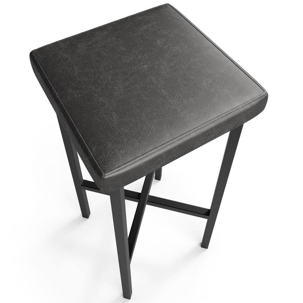 Kit 05 Banquetas Alta Bar Cozinha Sala De Jantar Preto Stella L02 Couríssimo Preto - Lyam Decor - 8