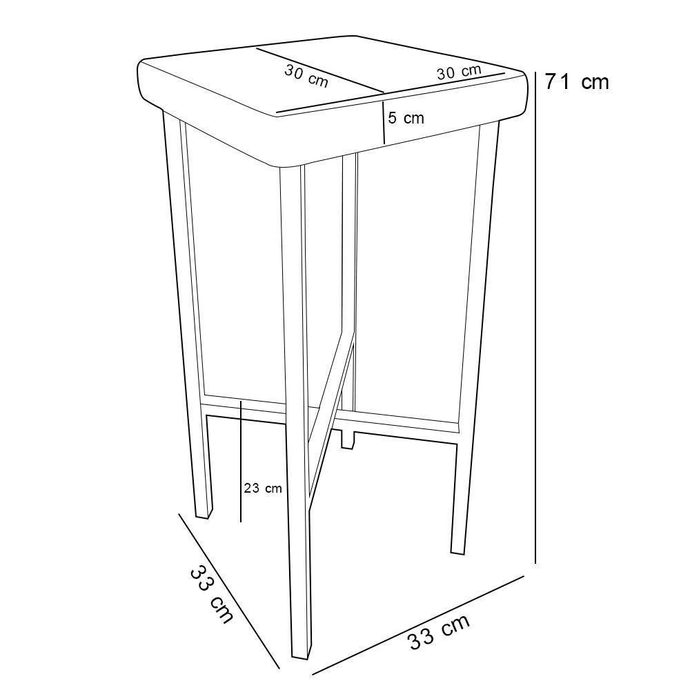 Kit 05 Banquetas Alta Bar Cozinha Sala De Jantar Preto Stella L02 Couríssimo Fendi - Lyam Decor - 3