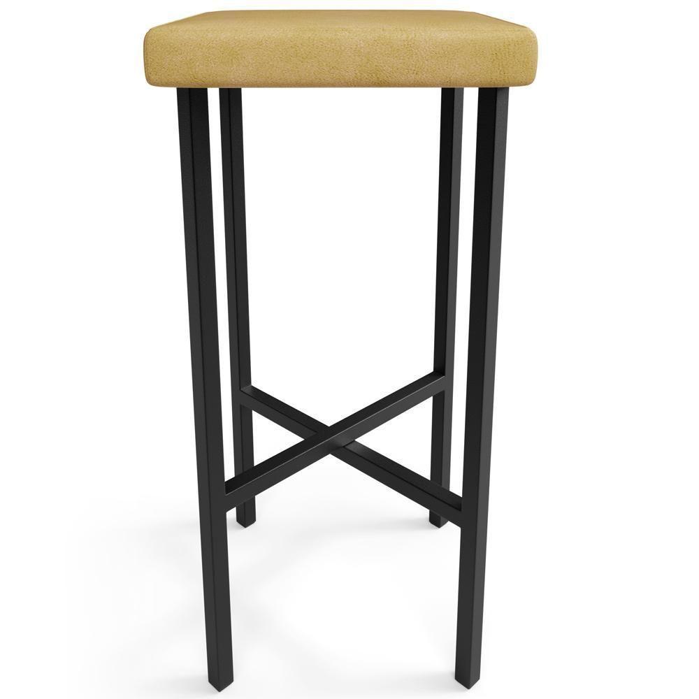 Kit 05 Banquetas Alta Bar Cozinha Sala De Jantar Preto Stella L02 Couríssimo Fendi - Lyam Decor - 4