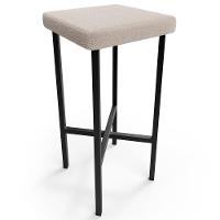 Kit 05 Banquetas Alta Bar Cozinha Sala De Jantar Preto Stella L02 Bouclê Creme - Lyam Decor - 3