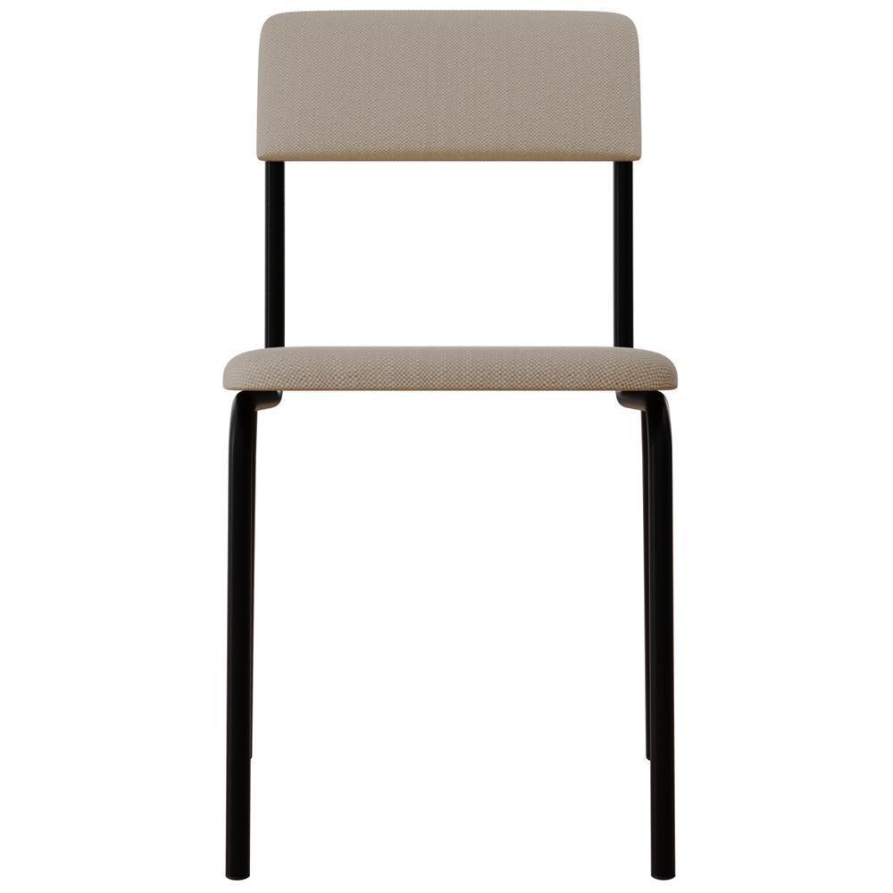 Kit 04 Cadeiras Estofada Para Sala De Jantar Sense Preto C01 Linho Palha - Lyam Decor - 3