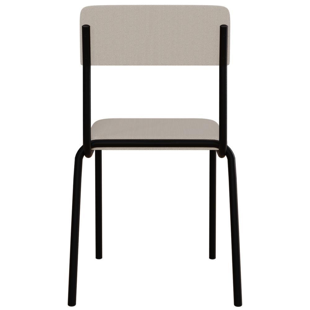 Kit 04 Cadeiras Estofada Para Sala De Jantar Sense Preto C01 Linho Palha - Lyam Decor - 7