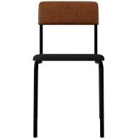 Kit 04 Cadeiras Estofada Para Sala De Jantar Sense Preto C01 Linho Cinza Courino Caramelo - Lyam Decor - 3