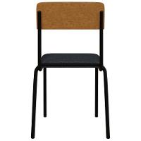 Kit 04 Cadeiras Estofada Para Sala De Jantar Sense Preto C01 Linho Cinza Courino Caramelo - Lyam Decor - 7