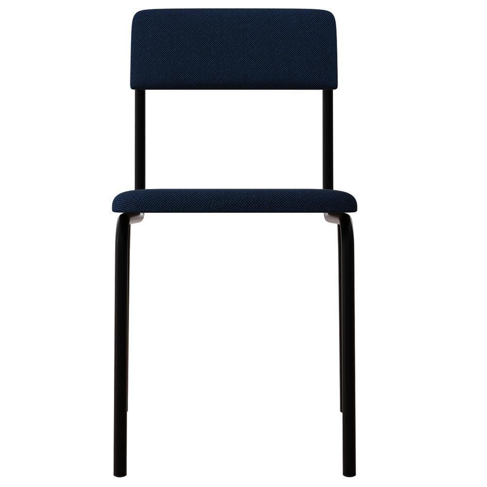 Kit 04 Cadeiras Estofada Para Sala De Jantar Sense Preto C01 Linho Azul - Lyam Decor - 3