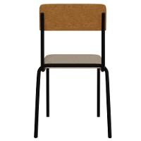 Kit 04 Cadeiras Estofada Para Sala De Jantar Sense Preto C01 Linho Areia Courino Caramelo - Lyam Decor - 7