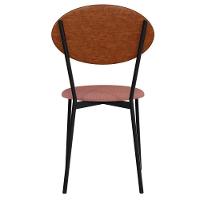 Kit 04 Cadeiras Estofada Para Sala De Jantar Azuri Preto C01 Linho Rosê Courino Caramelo - Lyam Decor - 7