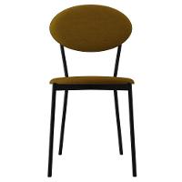 Kit 04 Cadeiras Estofada Para Sala De Jantar Azuri Preto C01 Linho Mostarda - Lyam Decor - 3