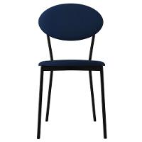 Kit 04 Cadeiras Estofada Para Sala De Jantar Azuri Preto C01 Linho Azul - Lyam Decor - 3