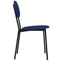 Kit 04 Cadeiras Estofada Para Sala De Jantar Azuri Preto C01 Linho Azul - Lyam Decor - 6