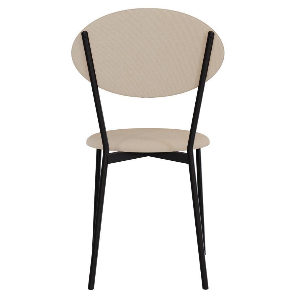 Kit 04 Cadeiras Estofada Para Sala De Jantar Azuri Preto C01 Linho Areia - Lyam Decor - 3