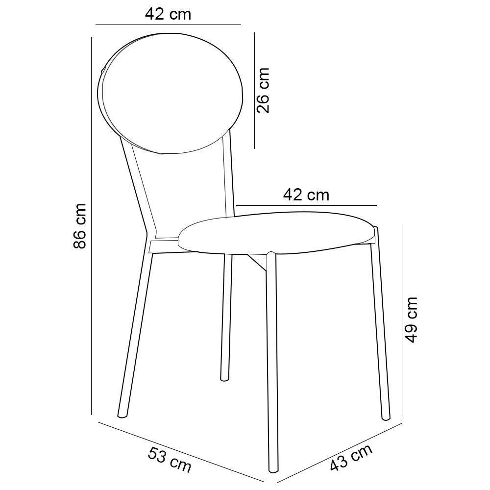 Kit 04 Cadeiras Estofada Para Sala De Jantar Azuri Preto C01 Courino Off White - Lyam Decor - 5