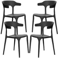 Kit 04 Cadeiras Decorativas Sala De Jantar Viena F03 Preto - Lyam Decor - 1