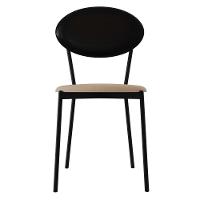 Kit 05 Cadeiras Estofada Para Sala De Jantar Azuri Preto C01 Linho Areia Courino Preto - Lyam Decor - 3