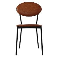 Kit 05 Cadeiras Estofada Para Sala De Jantar Azuri Preto C01 Courino Caramelo - Lyam Decor - 3