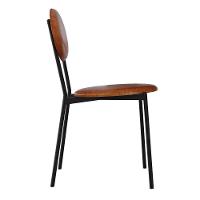 Kit 05 Cadeiras Estofada Para Sala De Jantar Azuri Preto C01 Courino Caramelo - Lyam Decor - 6