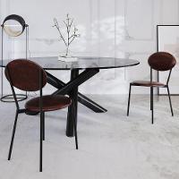 Kit 05 Cadeiras Estofada Para Sala De Jantar Azuri Preto C01 Courino Café - Lyam Decor - 2