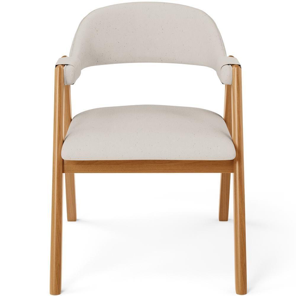 Kit 05 Cadeiras De Jantar E Estar Living Estofada Nadja L02 Linho Cru - Lyam Decor - 3