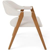 Kit 05 Cadeiras De Jantar E Estar Living Estofada Nadja L02 Linho Cru - Lyam Decor - 6