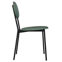 Kit 05 Cadeiras Estofada Para Sala De Jantar Azuri Preto C01 Courino Verde Sálvia - Lyam Decor - 6