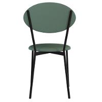 Kit 05 Cadeiras Estofada Para Sala De Jantar Azuri Preto C01 Courino Verde Sálvia - Lyam Decor - 7