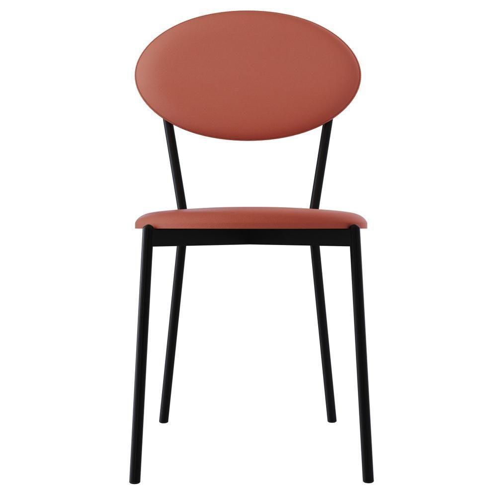 Kit 05 Cadeiras Estofada Para Sala De Jantar Azuri Preto C01 Courino Terra Rosê - Lyam Decor - 3