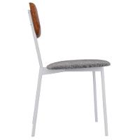 Kit 05 Cadeira Para Sala De Jantar Village Branco C01 Linho Prata Courino Caramelo - Lyam Decor - 6