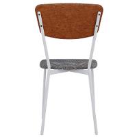 Kit 05 Cadeira Para Sala De Jantar Village Branco C01 Linho Prata Courino Caramelo - Lyam Decor - 7