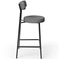 Kit 06 Banquetas Baixa Para Cozinha Sala De Jantar Bancada Milão L02 Linho Cinza Escuro - Lyam Decor - 7