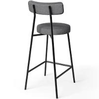 Kit 06 Banquetas Baixa Para Cozinha Sala De Jantar Bancada Milão L02 Linho Cinza Escuro - Lyam Decor - 8