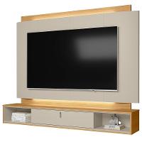 Painel Para Tv 75 Pol Bancada Suspensa 200cm Led Benny L05 Tauari Off White Fosco - Lyam Decor - 1