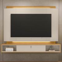 Painel Para Tv 75 Pol Bancada Suspensa 200cm Led Benny L05 Tauari Off White Fosco - Lyam Decor - 2