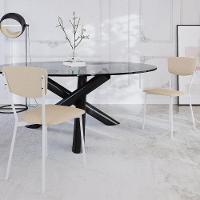 Kit 06 Cadeira Para Sala De Jantar Village Branco C01 Linho Areia - Lyam Decor - 2