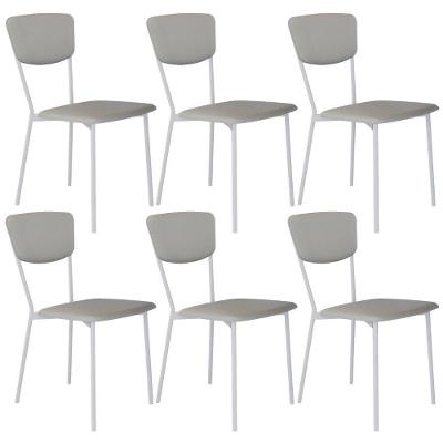 Kit 06 Cadeira Para Sala De Jantar Village Branco C01 Courino Off White - Lyam Decor