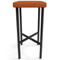 Kit 06 Banquetas Alta Bar Cozinha Sala De Jantar Preto Stella L02 Tecido Terracota - Lyam Decor - 6