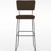 Kit 06 Banquetas Alta Para Cozinha Sala De Jantar Base Em Aço Allana L02 Suede Marrom - Lyam Decor - 9