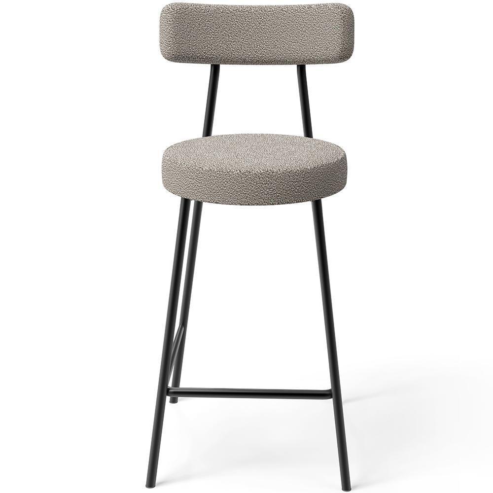 Kit 06 Banquetas Baixa Para Cozinha Sala De Jantar Bar Bancada Milão L02 Bouclê Creme - Lyam Decor - 6