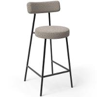 Kit 06 Banquetas Baixa Para Cozinha Sala De Jantar Bar Bancada Milão L02 Bouclê Creme - Lyam Decor - 3