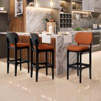 Kit 06 Banquetas Alta Bar Cozinha Sala Jantar Fixa Betta L02 Preto Tecido Terracota - Lyam Decor - 2