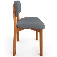 Kit 05 Cadeiras Para Sala De Jantar Cozinha Living Estofada Dara L02 Suede Cinza - Lyam Decor - 6