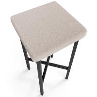 Kit 06 Banquetas Alta Bar Cozinha Sala De Jantar Preto Stella L02 Bouclê Creme - Lyam Decor - 7