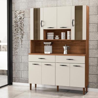 Kit Cozinha 8 Portas E Gavetas Golden Nogueira / Off White