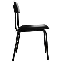 Kit 06 Cadeiras Estofada Para Sala De Jantar Sense Preto C01 Courino Preto - Lyam Decor - 6