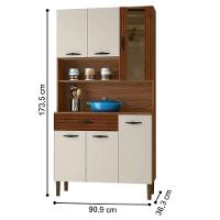 Kit Cozinha 6 Portas E Gaveta Golden Nogueira / Off White / Ripado - 3