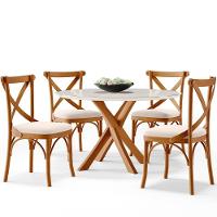 Kit 08 Cadeiras Para Sala De Jantar E Estar Living Estofada ávila L02 Suede Bege - Lyam - 9